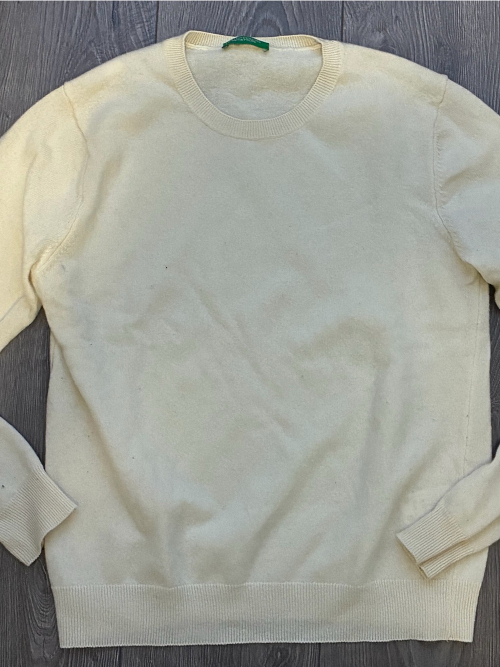 United Colors Of Benetton Crew Neck Cream Sweater